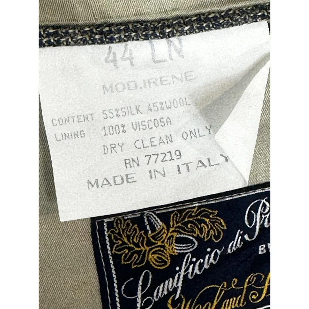 Vito‎ Rufolo Blazer Mens 44 Long Gray Check Wool Silk Made in Italy Sport Coat